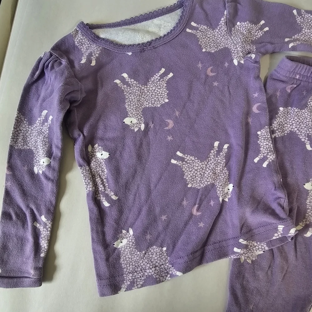 Carter's Just One You Baby Girl‎ 18M Purple Lamb Sheep Pajama Set Pants Top